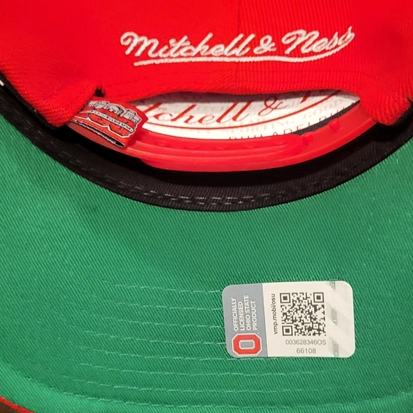 Mitchell & Ness Ohio State Red & Black Snapback Hat - Picture 4 of 6